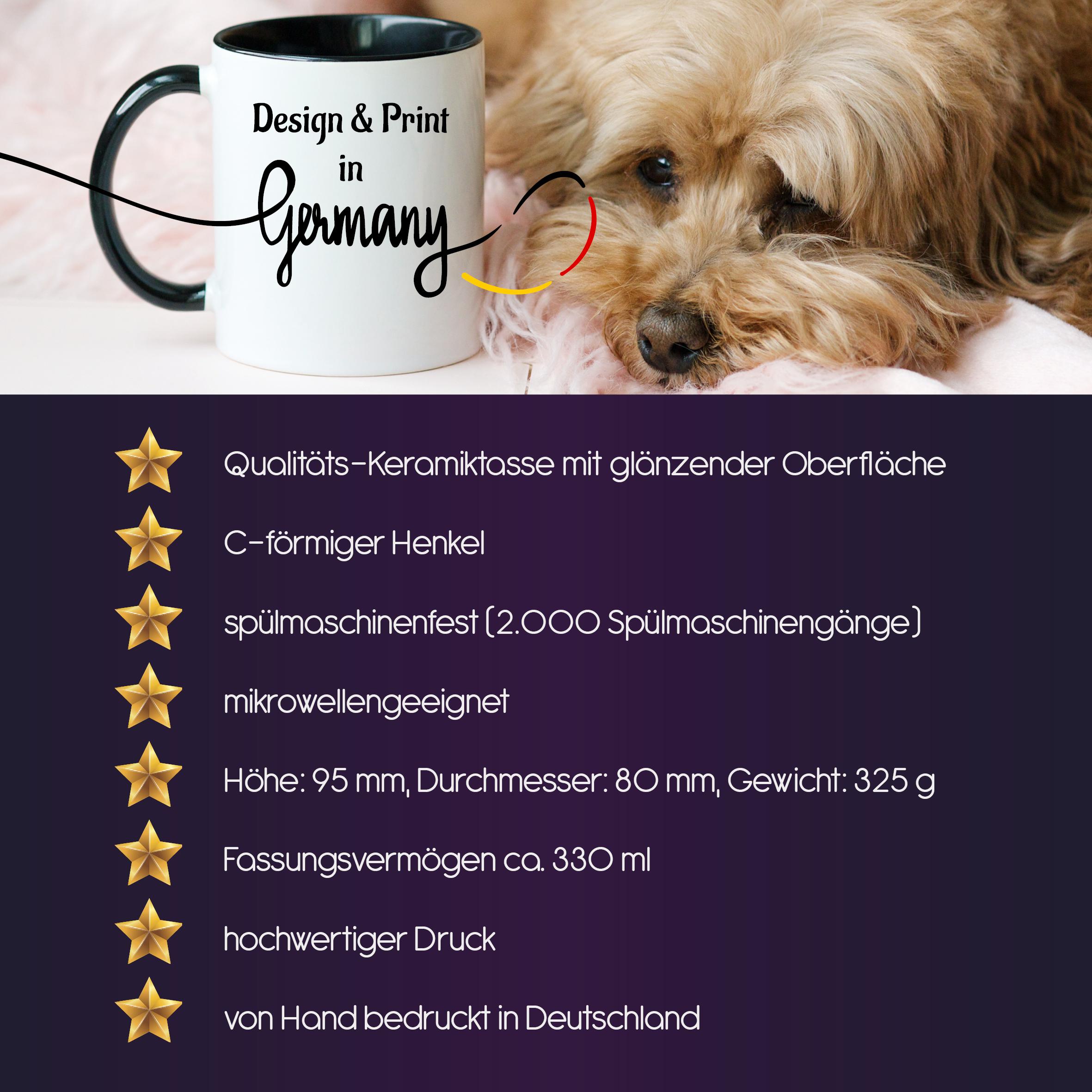 LOVEGOALS Kaffeetasse Eukalyptus Namenstasse Monogramm personalisiert incl. Deinem Wunschnamen