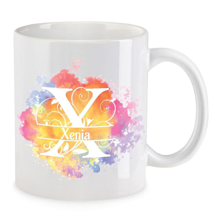 Kaffeetasse Monogramm personalisiert incl. Deinem Wunschnamen