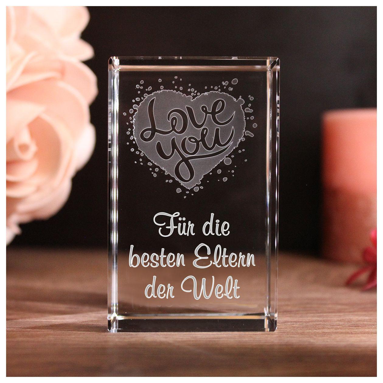 LoveGoals 3D Glaskristall Love You LoveGoals 3D Glaskristall Love You